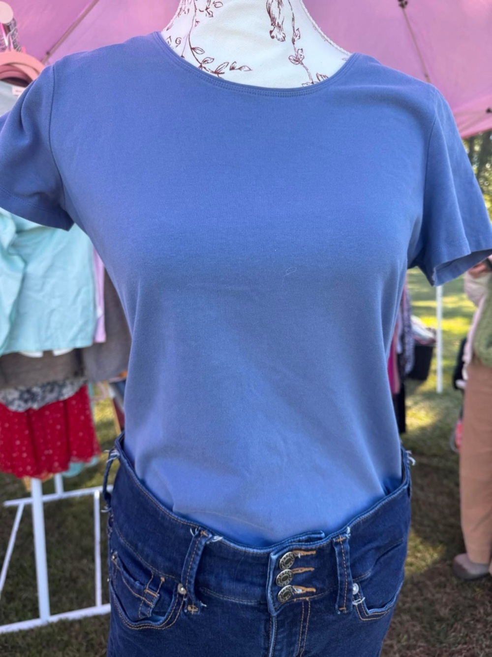 Kim Rogers Periwinkle Blue Crewneck Short-Sleeve Tee